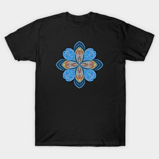 Soft mandala in blue and orange T-Shirt